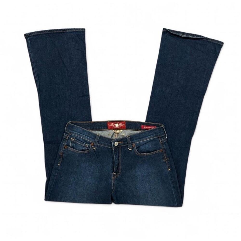 VTG Y2K Lucky Brand Sofia Boot Womens Blue Denim Bootcut Jeans Size 10 (31”x31”)